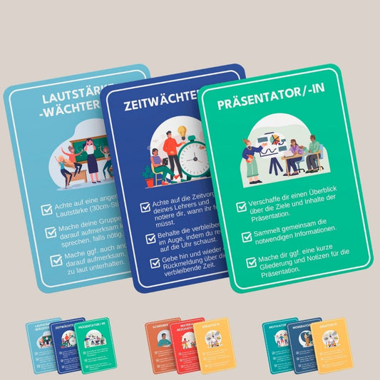 Starterset für Referendare und Lehrkräfte - Rollenkarten und 6 Reflexionswürfel im Set