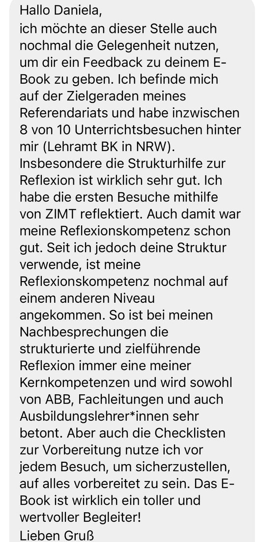 Unterrichtsreflexion und Kolloquium Paket (inkl. Kapitel aus dem Workbook, Formulierungshilfen)