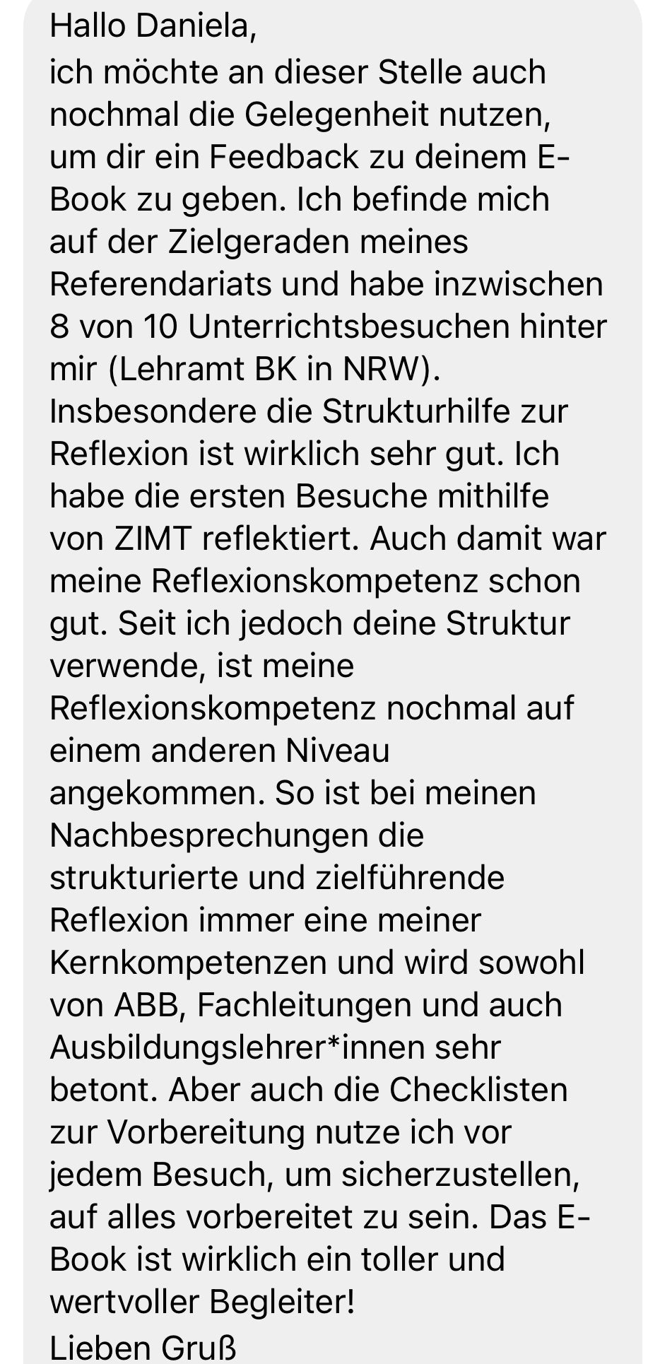 Formulierungshilfen für dein Reflexionsgespräch (Unterrichtsbesuch und Examen)