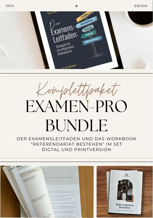 Examen-Pro Bundle -  "Der ExamensLeitfaden" (dig. Buch) + Workbook "Referendariat bestehen"