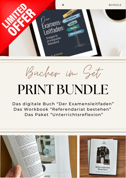 Examensbundle PRINT "Der ExamensLeitfaden"(digital) und "Referendariat bestehen" (Print)